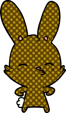 Bir insan tarafından çizilmiş meraklı tavşan çizgi filmi.