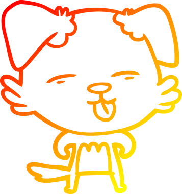 İnsan tarafından çizilmiş bir çizgi film köpeğinin sıcak çizgi çizimi.