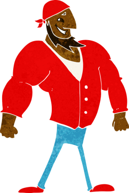 Bir insan tarafından çizilmiş karikatürcü denizci.