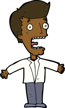 Bir insan tarafından çizilmiş çığlık atan bir adam.