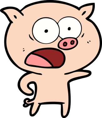 Bir insan tarafından çizilmiş domuz bağırması.