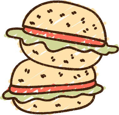 Bir insan tarafından çizilen sandviç tebeşiri