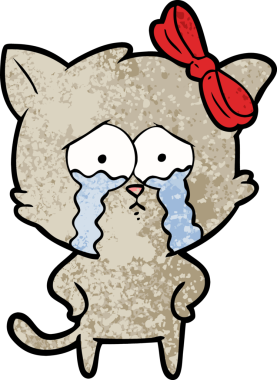 Bir insan tarafından çizilmiş çizgi film kedisi.