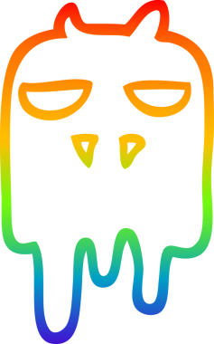 Gökkuşağı gradyanı çizimi bir insan tarafından çizilmiş ürkütücü bir çizgi film.