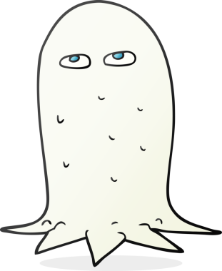 Bir insan tarafından çizilmiş cadılar bayramı hayaleti.