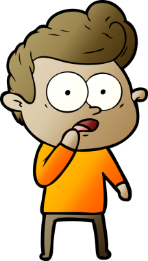 Bir insan tarafından çizilmiş çizgi film bakışlı adam.