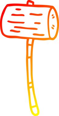 Bir insan tarafından çizilmiş bir karikatür çekicinin sıcak çizgi çizimi