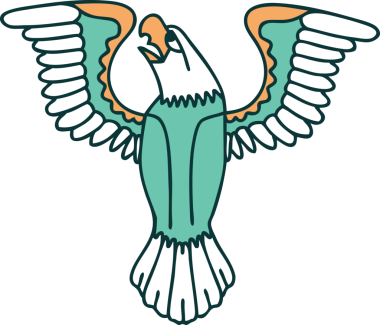 Bir insan tarafından çizilmiş bir Amerikan kartalının sembolik dövmesi.