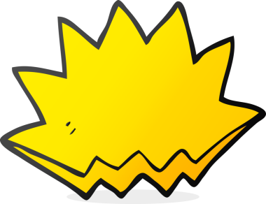 Bir insan tarafından çizilmiş karikatür patlaması dekoratif sembolü