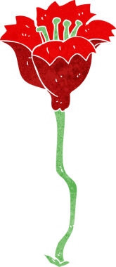 Bir insan tarafından çizilmiş karikatür çiçeği