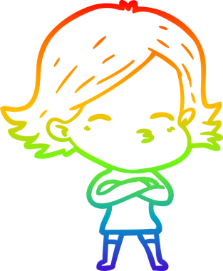 gökkuşağı gradyan çizimi bir insan tarafından çizilmiş bir karikatür kadın