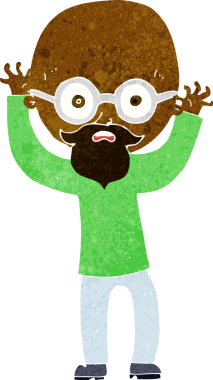 Bir insan tarafından çizilmiş kel bir adam.