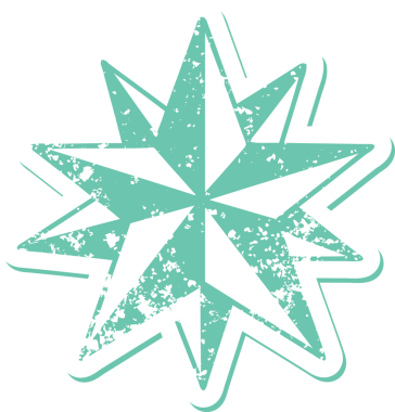 Bir insan tarafından çizilmiş bir yıldızın sembolik dövmeli görüntüsü