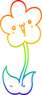 gökkuşağı gradyan çizimi bir insan tarafından çizilmiş bir karikatür çiçeği