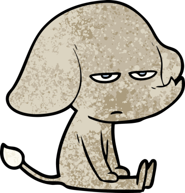 Bir insan tarafından çizilmiş kızgın bir fil.