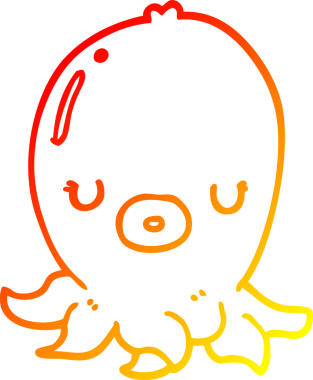 Bir insan tarafından çizilmiş bir ahtapotun sıcak çizgi çizimi