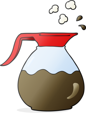 Bir insan tarafından çizilmiş karikatür kahve sürahisi.