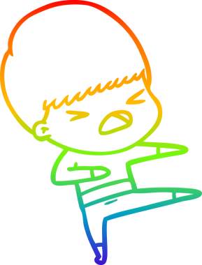 gökkuşağı gradyan çizgi çizimi bir insan tarafından çizilmiş stresli bir adam