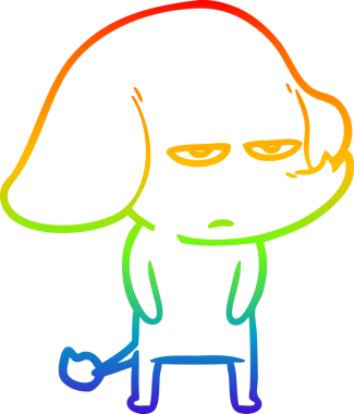 gökkuşağı gradyan çizimi bir insan tarafından çizilmiş bir karikatür fili