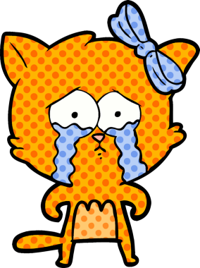 Bir insan tarafından çizilmiş çizgi film kedisi.