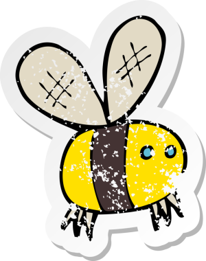 Bir insan tarafından çizilmiş bir çizgi filmin gerilimli çıkartması.