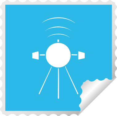 Bir insan tarafından çizilmiş bir uydunun kare soyma etiketi.