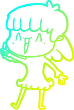 Bir insan tarafından çizilmiş bir karikatür kadın çizimi.