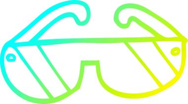 Bir insan tarafından çizilmiş bir çizgi film güneş gözlüğü çizimi.