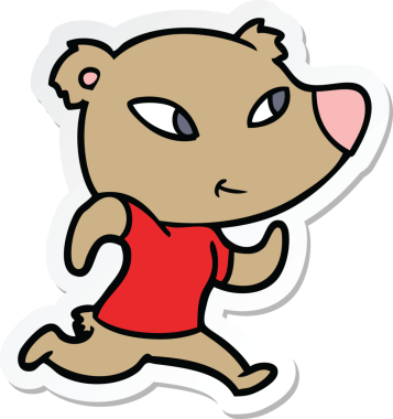 Bir insan tarafından çizilmiş şirin bir ayının çıkartması.