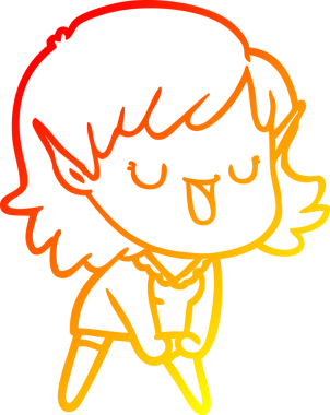 Bir insan tarafından çizilmiş çizgi film karakteri bir elf kızı çizimi