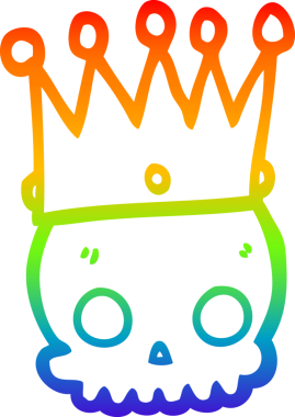 gökkuşağı gradyan çizgi çizimi bir insan tarafından çizilmiş bir kafatası