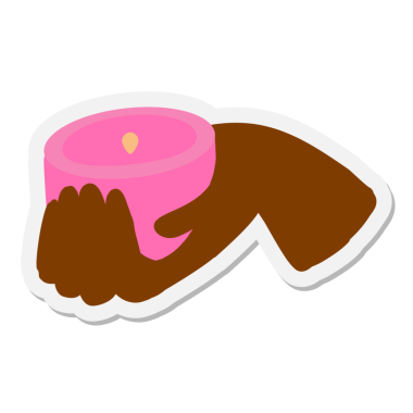 Bir insan tarafından çizilmiş kokulu mum etiketi.