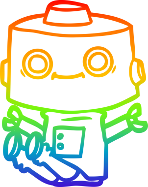 gökkuşağı gradyan çizgisi bir insan tarafından çizilmiş robot çizgi