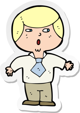 Bir insan tarafından çizilmiş bir karikatür çıkartması.