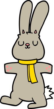 Bir insan tarafından çizilmiş çizgi film tavşanı