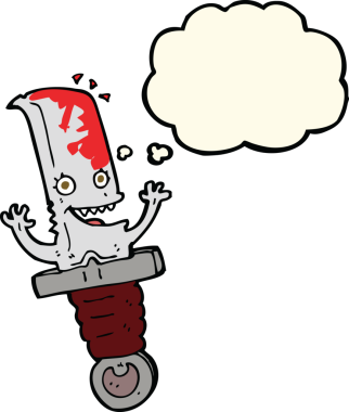 Bir insan tarafından çizilmiş düşünce baloncuğu olan çılgın çizgi film karakteri.