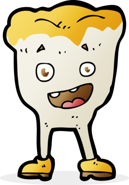 Bir insan tarafından çizilmiş çizgi film dişi.