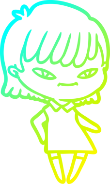 Bir insan tarafından çizilmiş bir karikatür kadın çizimi.