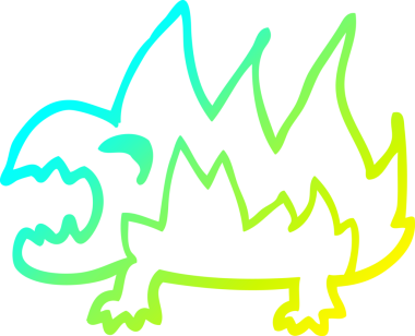 Bir insan tarafından çizilen çizgi film karakteri ateş şeytanı çizimi.