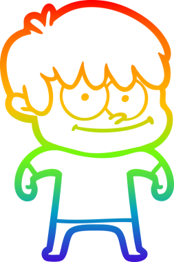 gökkuşağı gradyanı çizimi bir insan tarafından çizilmiş mutlu bir çizgi film adamı