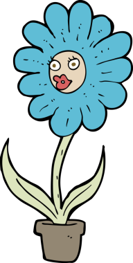 Bir insan tarafından çizilmiş karikatür çiçeği