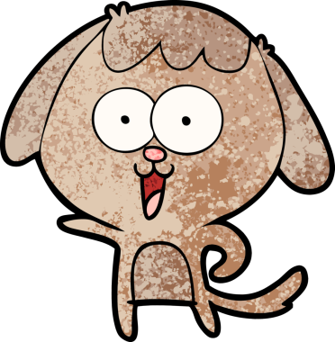 Bir insan tarafından çizilmiş şirin bir çizgi film köpeği.