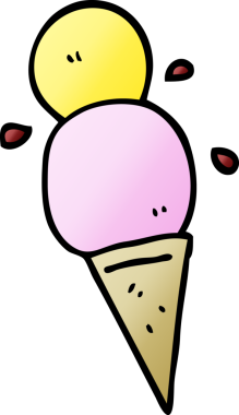 vektör gradyan çizim karikatür dondurma külahı bir insan tarafından çizildi