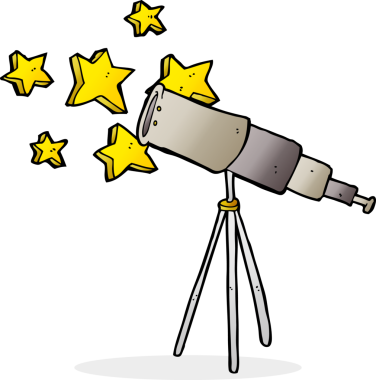 bir insan tarafından çizilmiş bir teleskop.