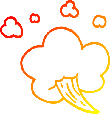 Bir insan tarafından çizilen sıcak çizgi çizgi çizgi film vızıltısı bulutu