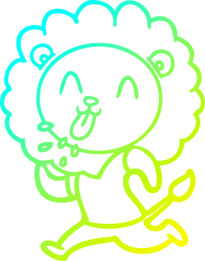 Bir insan tarafından çizilmiş mutlu çizgi film aslanı çizimi.