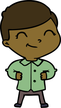 Bir insan tarafından çizilmiş kalçaları olan çizgi filmci çocuk.