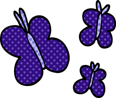 bir insan tarafından çizilmiş karalama kelebekleri