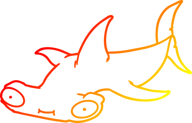 Bir insan tarafından çizilmiş bir çekiç başlı köpekbalığının sıcak çizgi çizimi