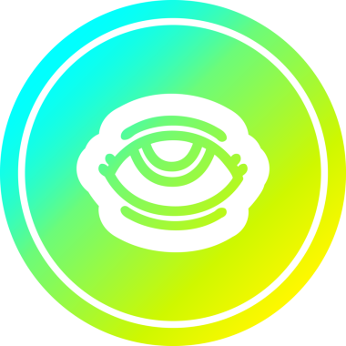 Serin gradyan bitiş simgesine sahip göz, bir insan tarafından çizilen serin gradyan bitiş.